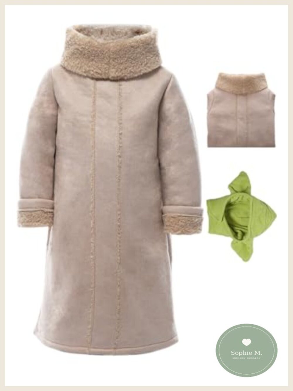 Kids Cosplay Costume Velvet Wool Blend Coat with Hat Halloween